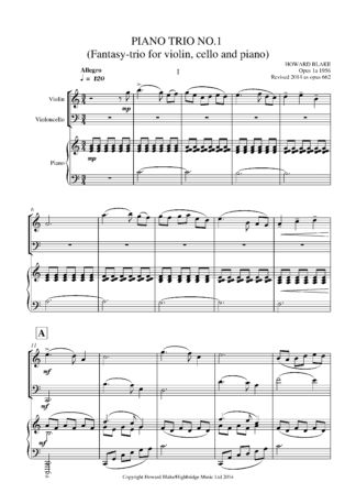 Piano Trio No.1, Fantasy-trio, op.662 - full score