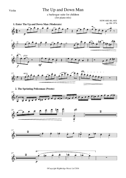 The Up & Down Man, op.186 - violin part