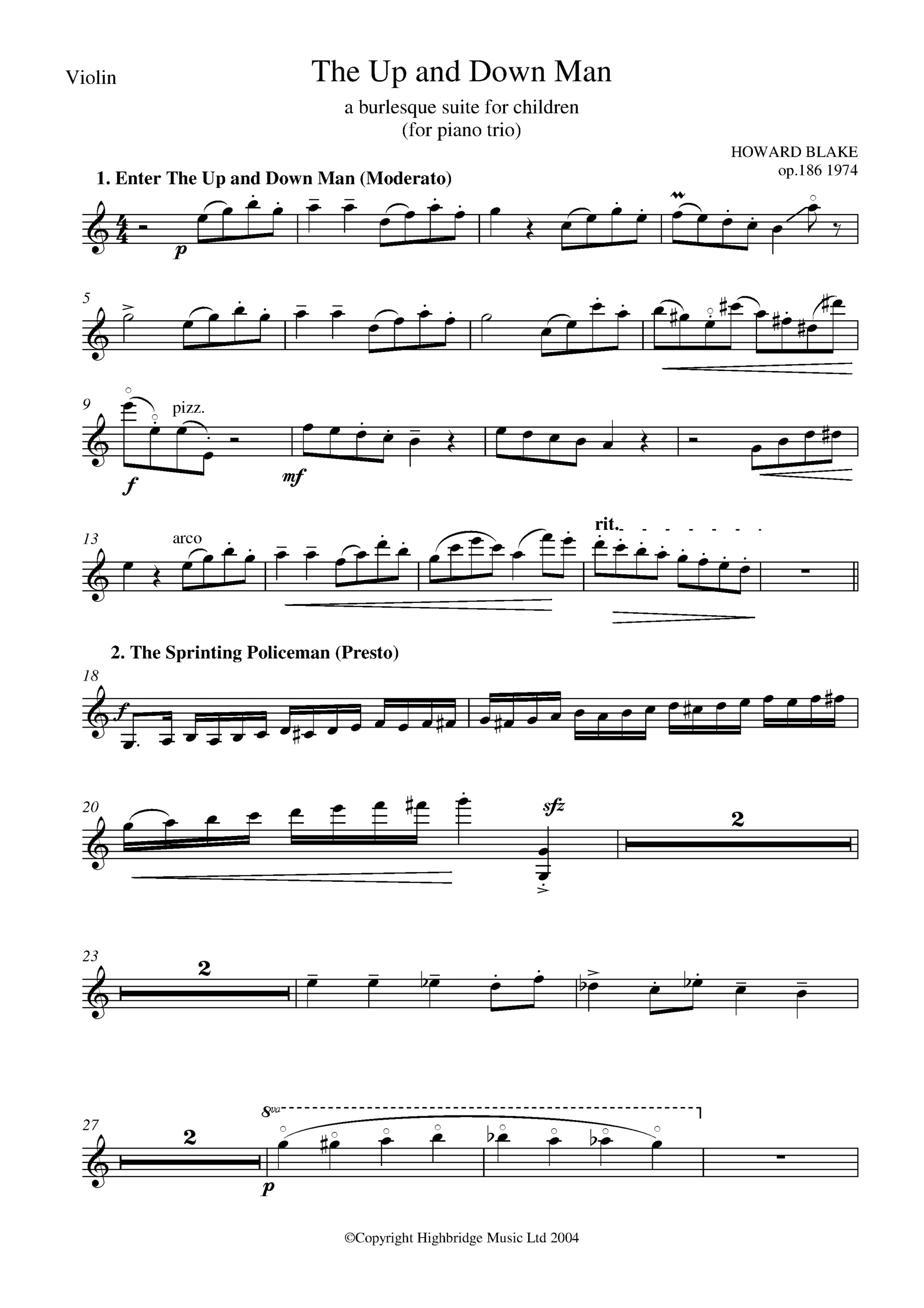 The Up & Down Man, op.186 - violin part