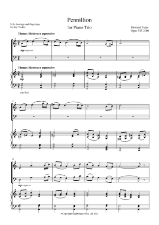 Pennillion for piano trio, op.525 - full score