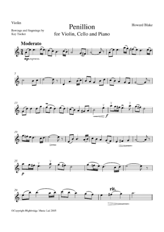 Pennillion for piano trio, op.525 - violin part
