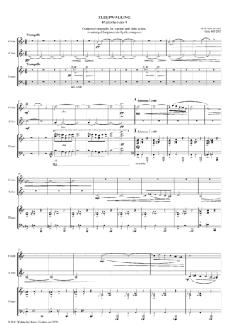 Piano Trio No.4, Sleepwalking, op.665 - full score