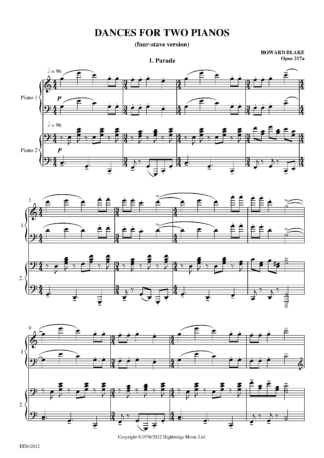 Dances for Two Pianos (four-stave version), op.217a