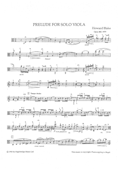 Prelude for Solo Viola, op.402 - viola part