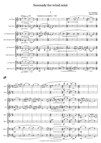Serenade for Wind Octet, op.419 - full score