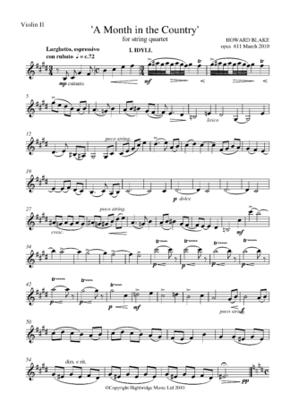 A Month in the Country (for string quartet), op.611 - violin II part