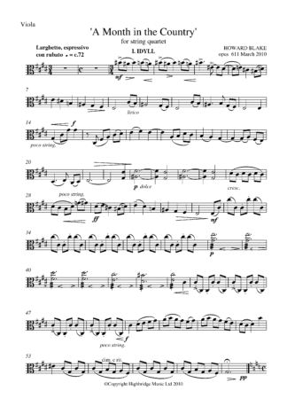 A Month in the Country (for string quartet), op.611 - viola part