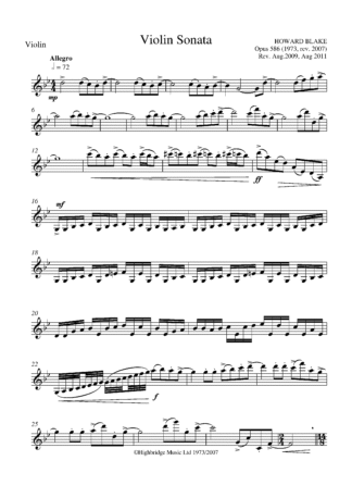 Sonata for violin and piano, op.586 - violin part