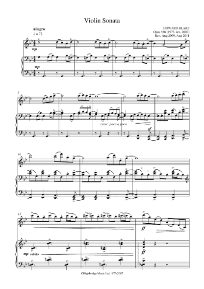 Sonata for violin and piano, op.586 - full score