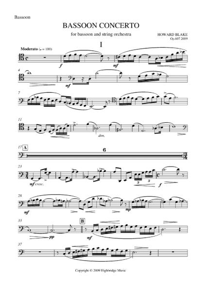 Bassoon Concerto, op.607 - bassoon part