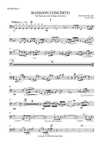 Bassoon Concerto, op.607 - double bass part