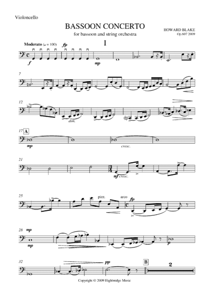 Bassoon Concerto, op.607 - cello part