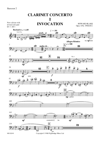 Clarinet Concerto, op.329 - bassoon 2 part