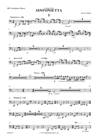 Sinfonietta - Concert work for 10 brass, op.300 - bass trombone part