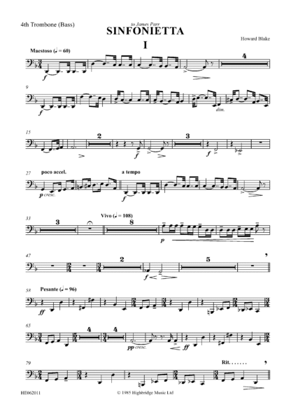 Sinfonietta - Concert work for 10 brass, op.300 - bass trombone part