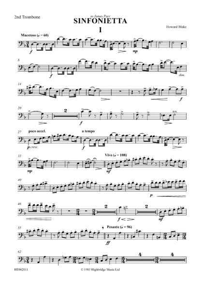 Sinfonietta - Concert work for 10 brass, op.300 - trombone 2 part