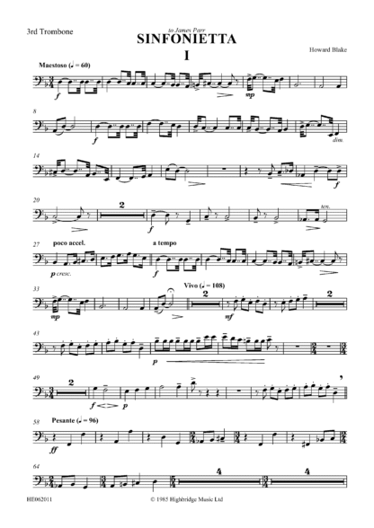 Sinfonietta - Concert work for 10 brass, op. 300 - trombone 3 part