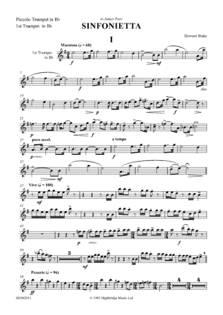 Sinfonietta - Concert work for 10 brass, op. 300 - piccolo trumpet/trumpet 1 part