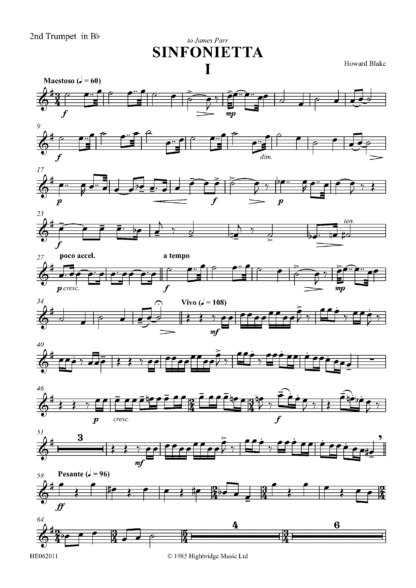 Sinfonietta - Concert work for 10 brass op.300 - trumpet 2 part