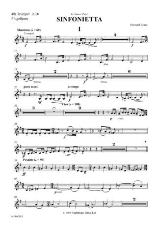 Sinfonietta - Concert work for 10 brass op.300 - trumpet 4/flugelhorn part