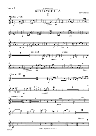 Sinfonietta - Concert work for 10 brass, op. 300 - horn in F part
