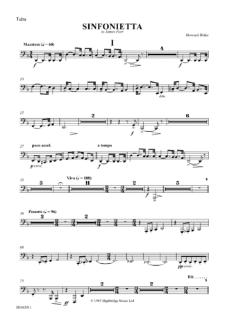 Sinfonietta - Concert work for 10 brass, op.300 - tuba part