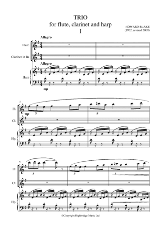 Trio for Flute, Clarinet and Harp, op.598 - full score