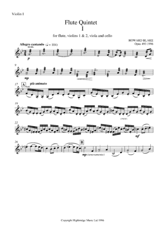 Flute Quintet, op.493 - violin I part