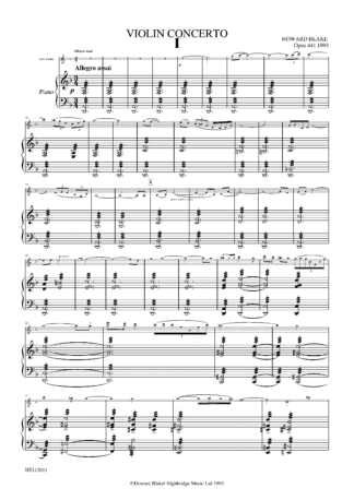 Violin Concerto - violin part with piano reduction, op.441b