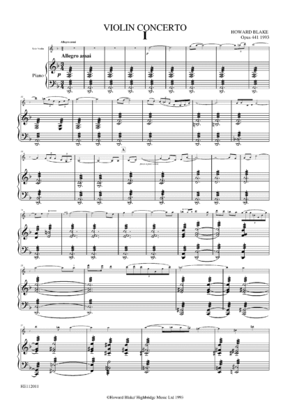 Violin Concerto - violin part with piano reduction, op.441b