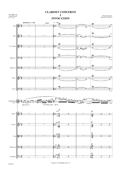 Clarinet Concerto, op.329 - full score