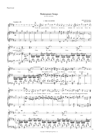 Shakespeare Songs for tenor and piano, op.605 - full score