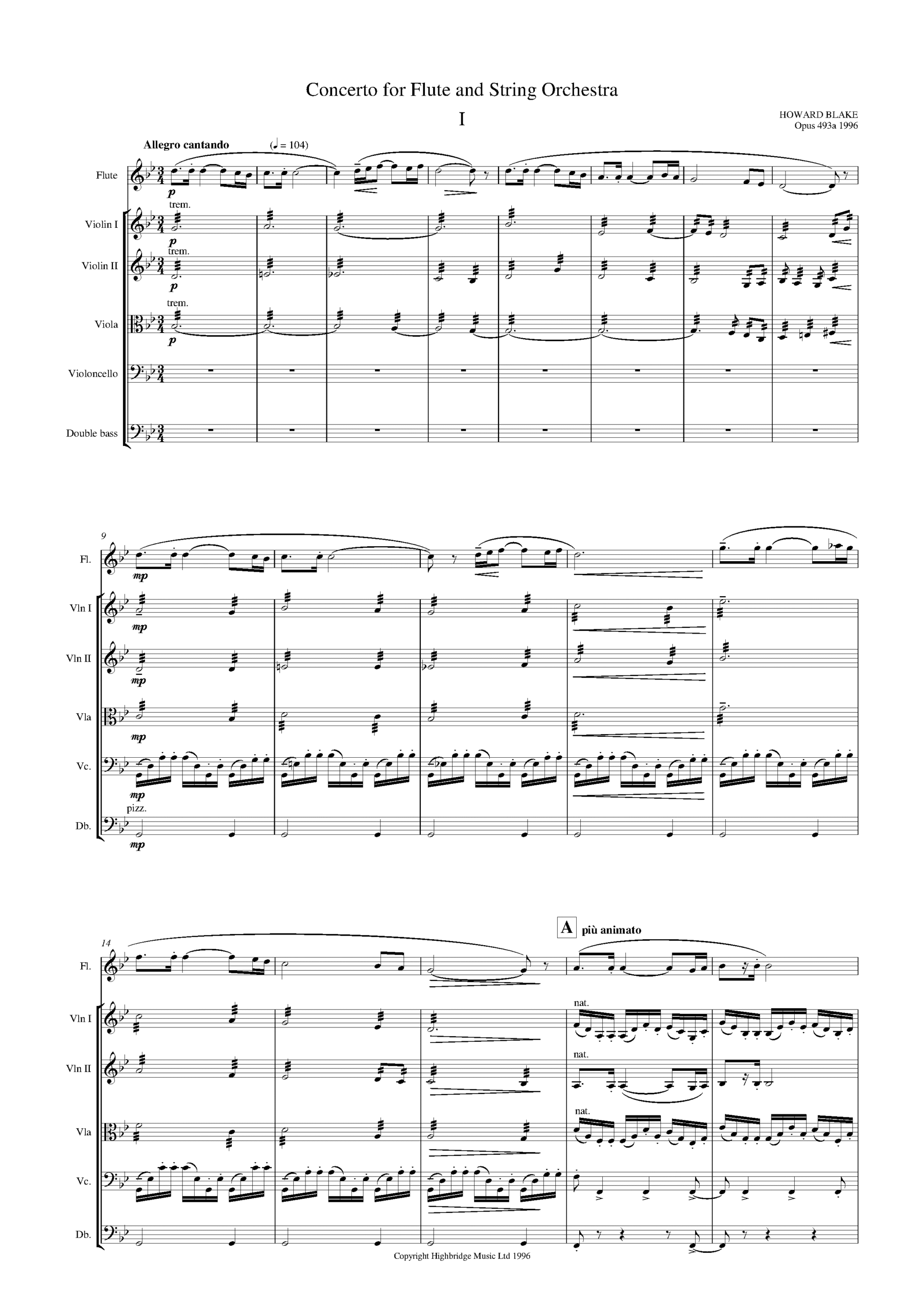 Flute Concerto, op.493A - full score