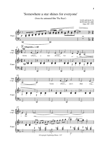 Somewhere a Star Shines for Everyone (from The Bear), op.509