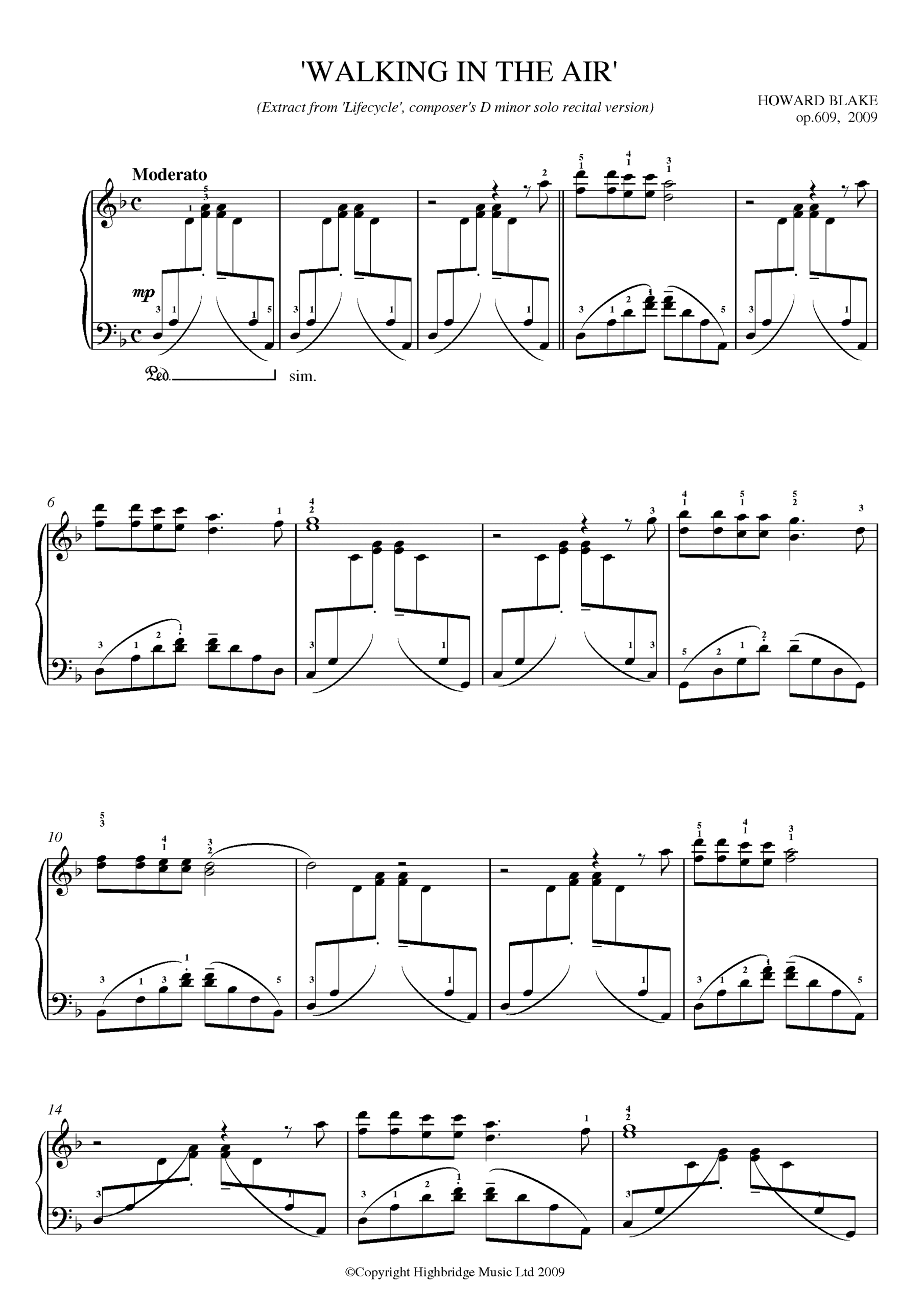 Walking in the Air (Concert piano version in D Minor), op.609