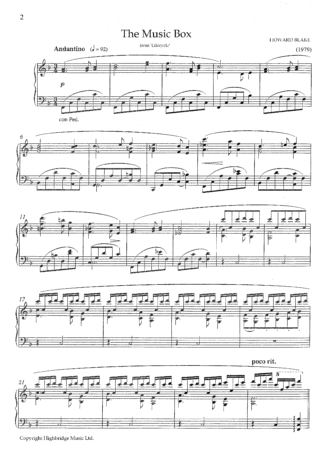 The Music Box (theme from 'The Changeling'), op.489