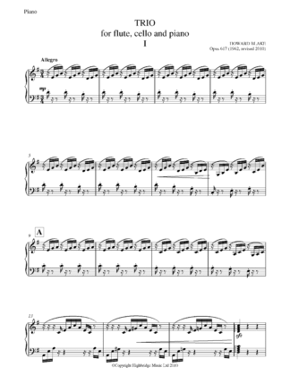 Trio for Flute, Cello and Piano, op.617 - piano part