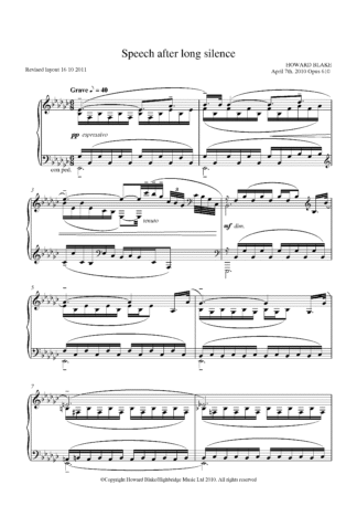 Speech after long silence, op.610