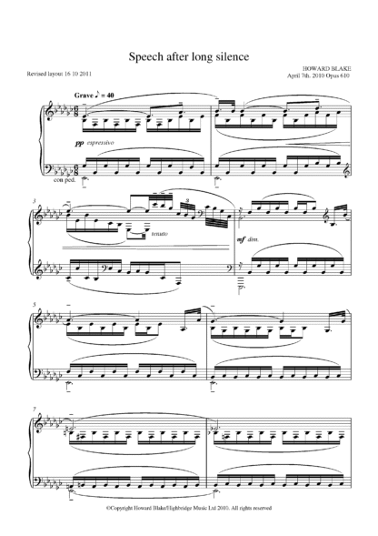 Speech after long silence, op.610