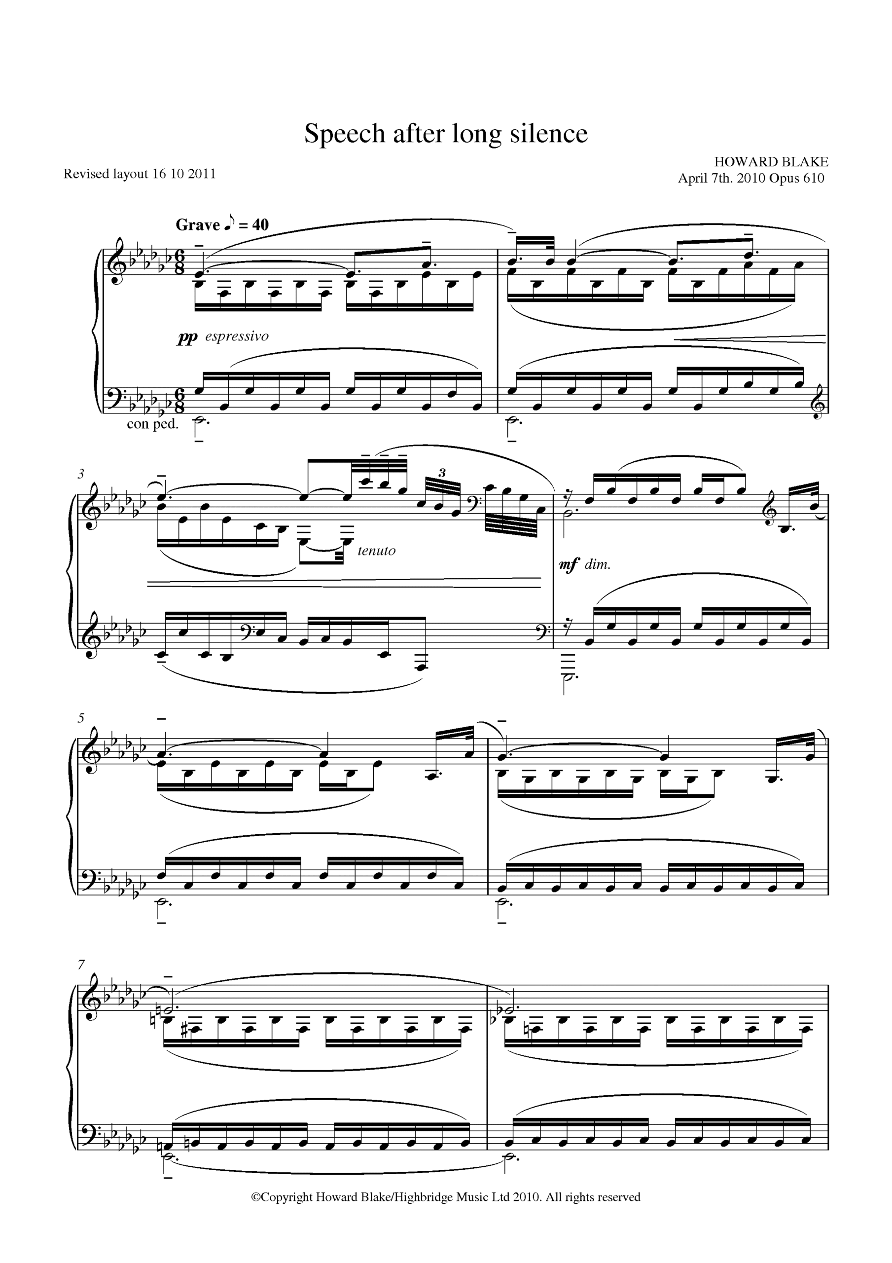 Speech after long silence, op.610