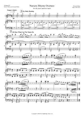 Nursery Rhyme Overture for piano duet, op.649