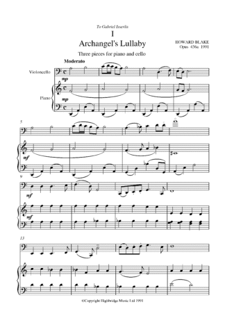 Archangel's Lullaby (for cello and piano), op.436A - full score