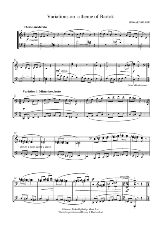 Variations on a theme of Bartok, op.3