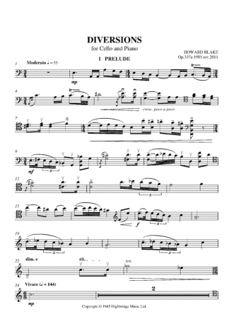 Diversions for cello and piano, op.337A - cello