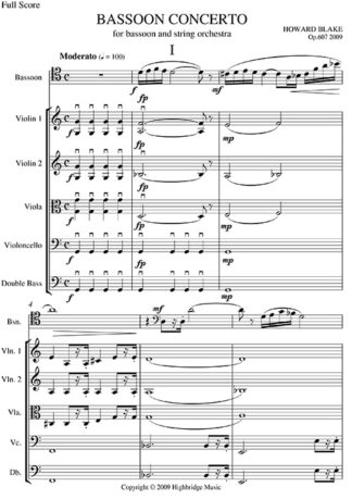 Bassoon Concerto, op.607 - full score