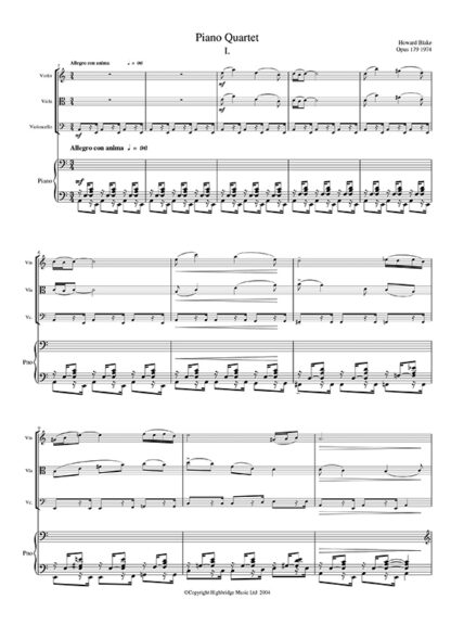 Piano Quartet, op. 179 - full Score