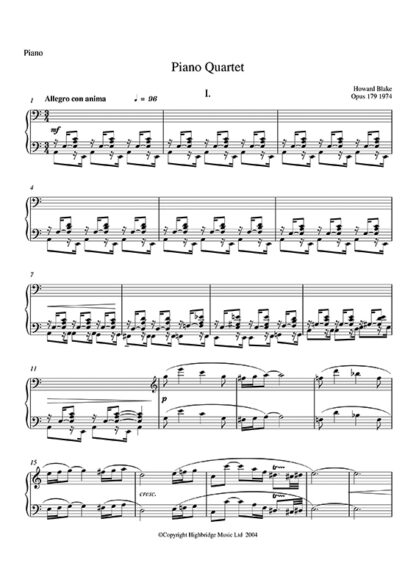 Piano Quartet, op.179 - piano part