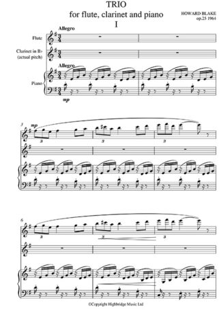 Trio for Flute, Clarinet and Piano, op.25 - full score